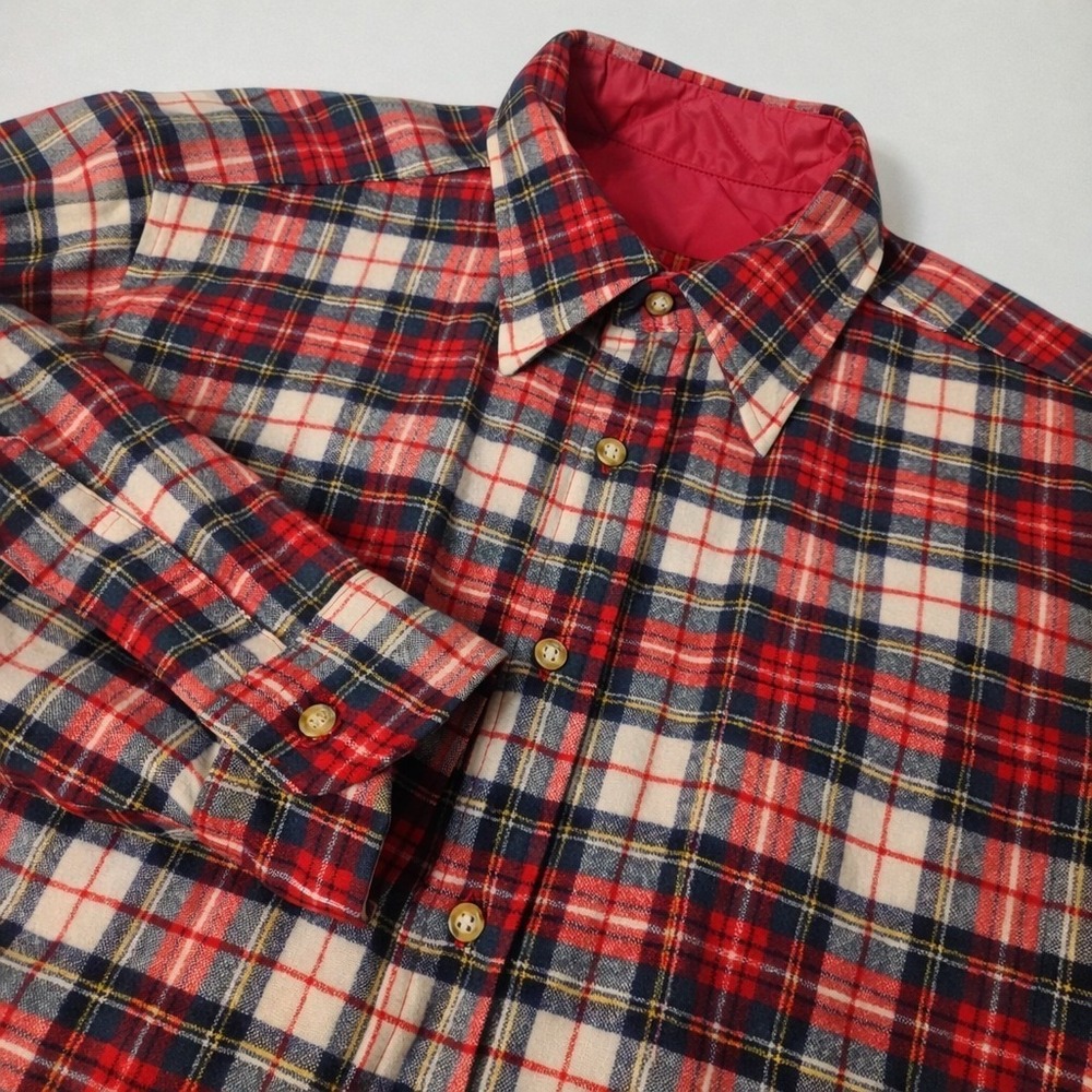 60s Pendleton Board TARTAN Shirt L Wool Flannel Camp Large USA VTG